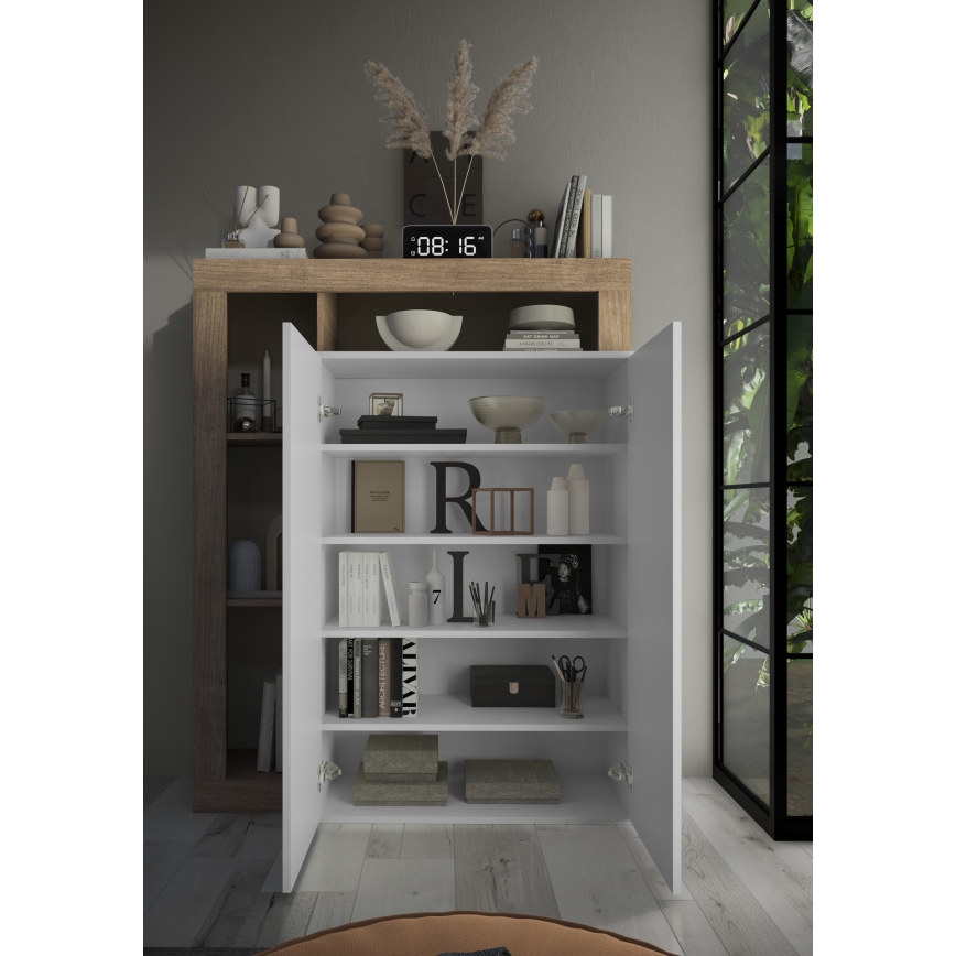 Armario LENOR blanco/roble claro