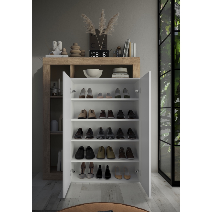 Armario LENOR blanco/roble claro