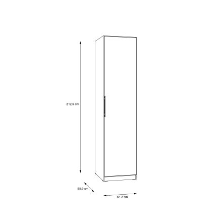 Armario MARO 51x213 cm, acabado en roble Artisan