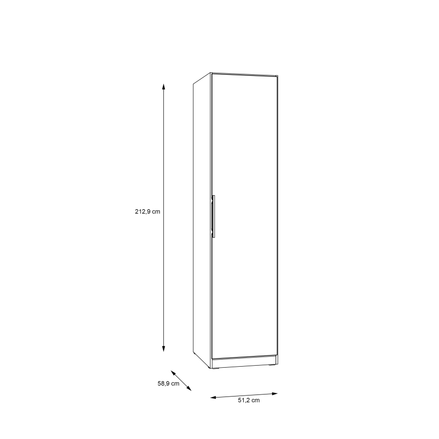 Armario MARO 51x213 cm, acabado en roble Artisan