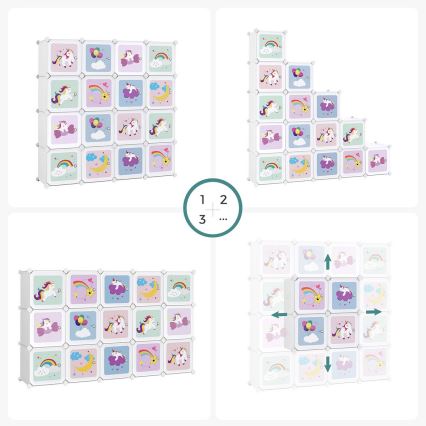 Armario modular infantil con cajas de almacenamiento ANET multicolor