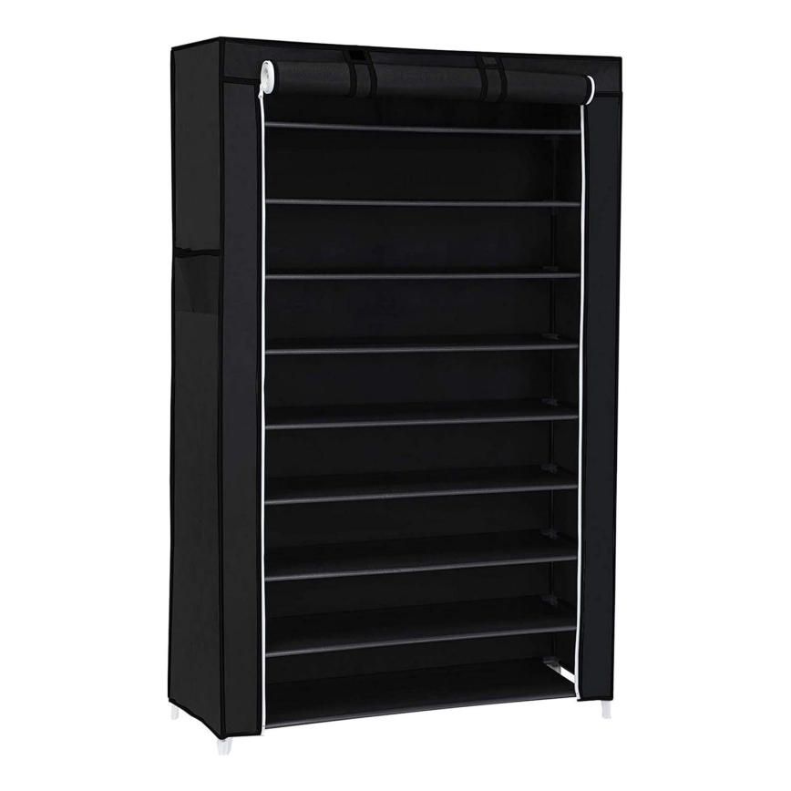 Armario organizador de tela con estantes MATIS 88x160 cm, negro