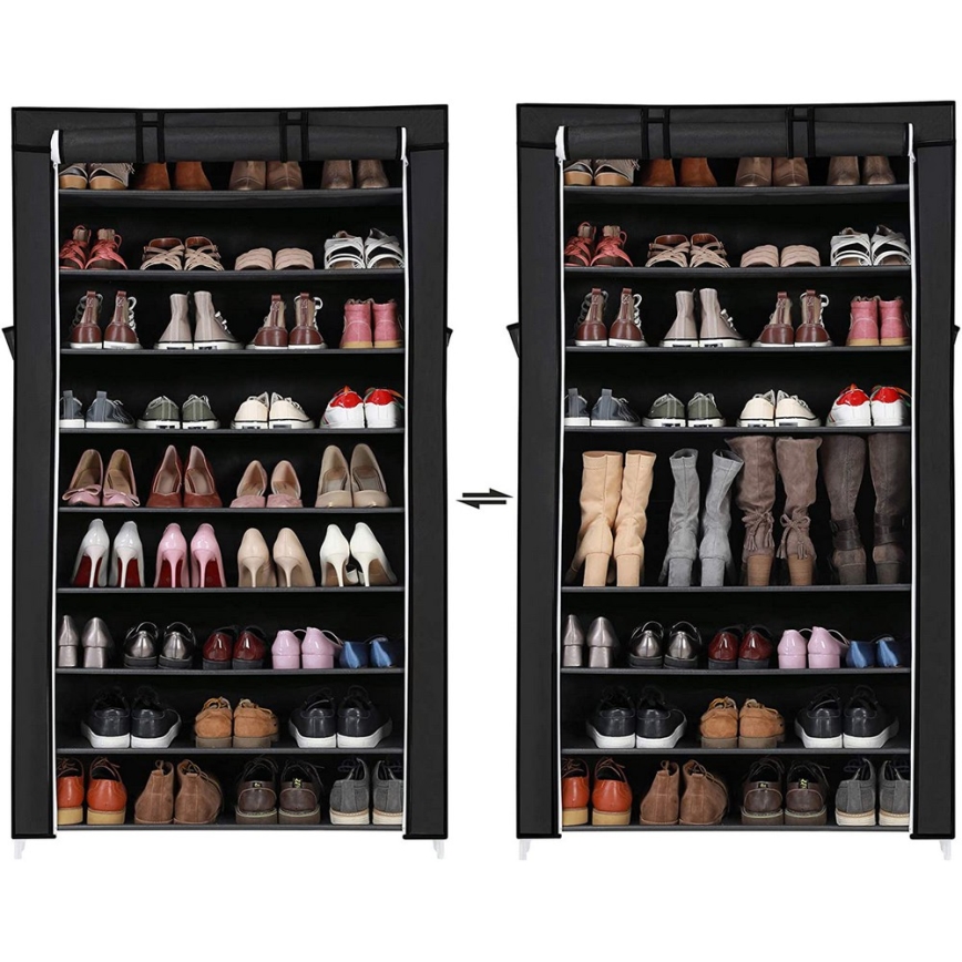 Armario organizador de tela con estantes MATIS 88x160 cm, negro