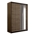 Armario ropero con espejo SANTINO 150x215 cm roble craft/negro