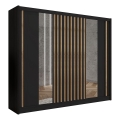 Armario ropero con espejo SANTINO 250x215 cm negro/roble craft