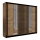 Armario ropero con espejo SANTINO 250x215 cm roble craft/negro