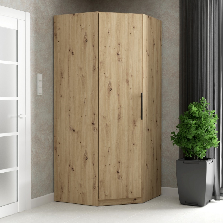 Armario ropero esquinero MARO 94x213 cm roble Artisan