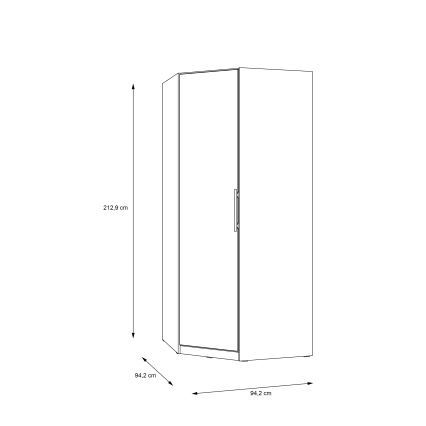 Armario ropero esquinero MARO 94x213 cm roble Artisan