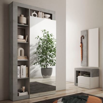 Armario ropero LENOR 91x209 cm blanco/efecto hormigón