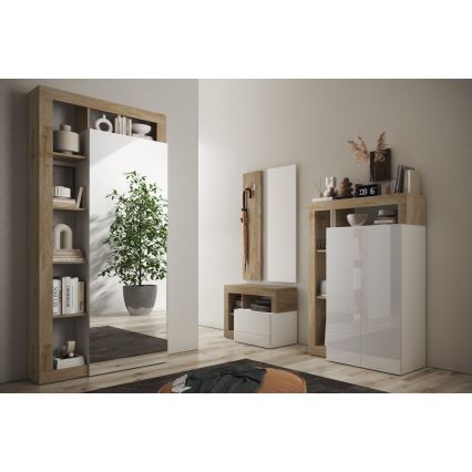 Armario ropero LENOR 91x209 cm blanco/marrón
