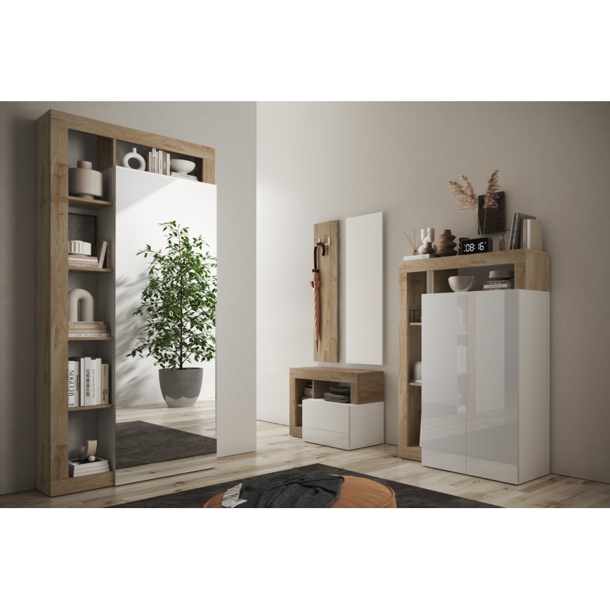 Armario ropero LENOR 91x209 cm blanco/marrón