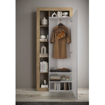 Armario ropero LENOR 91x209 cm blanco/marrón