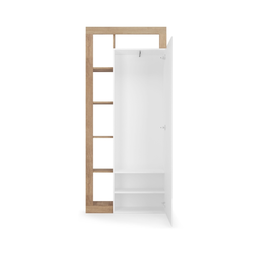 Armario ropero LENOR 91x209 cm blanco/marrón
