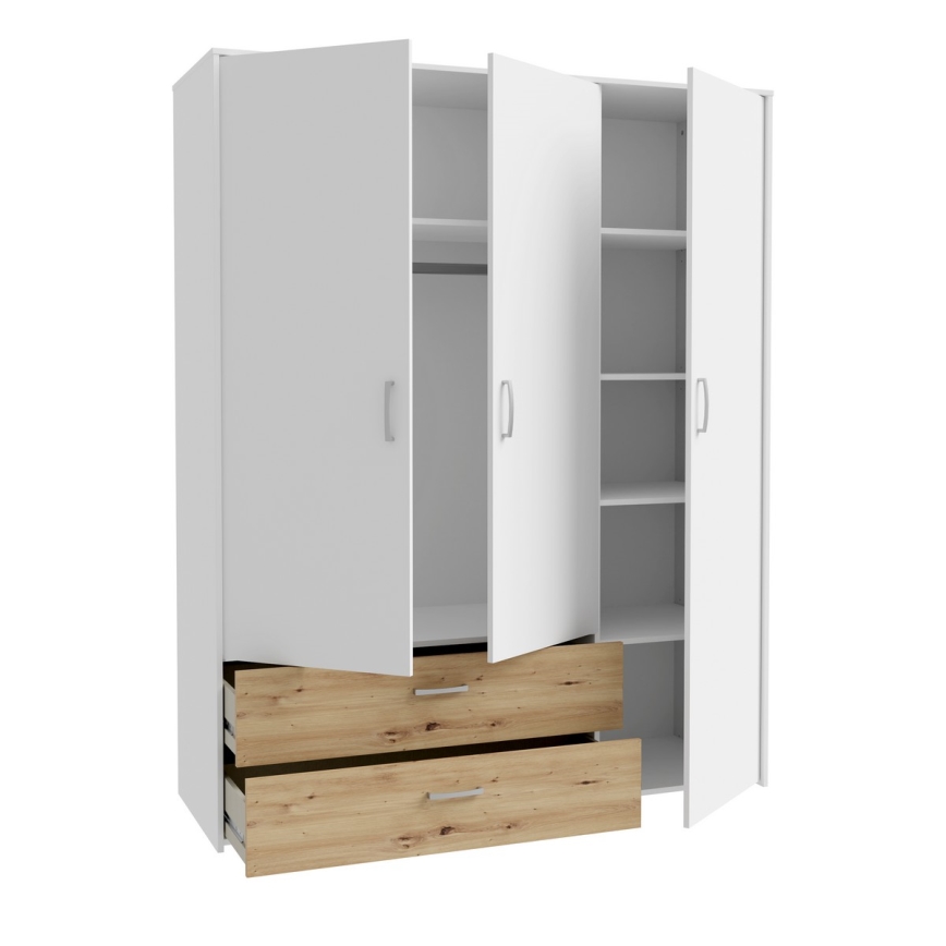 Armario ropero URO 152x190 cm roble artisan/blanco