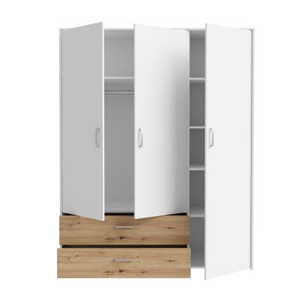 Armario ropero URO 152x190 cm roble artisan/blanco