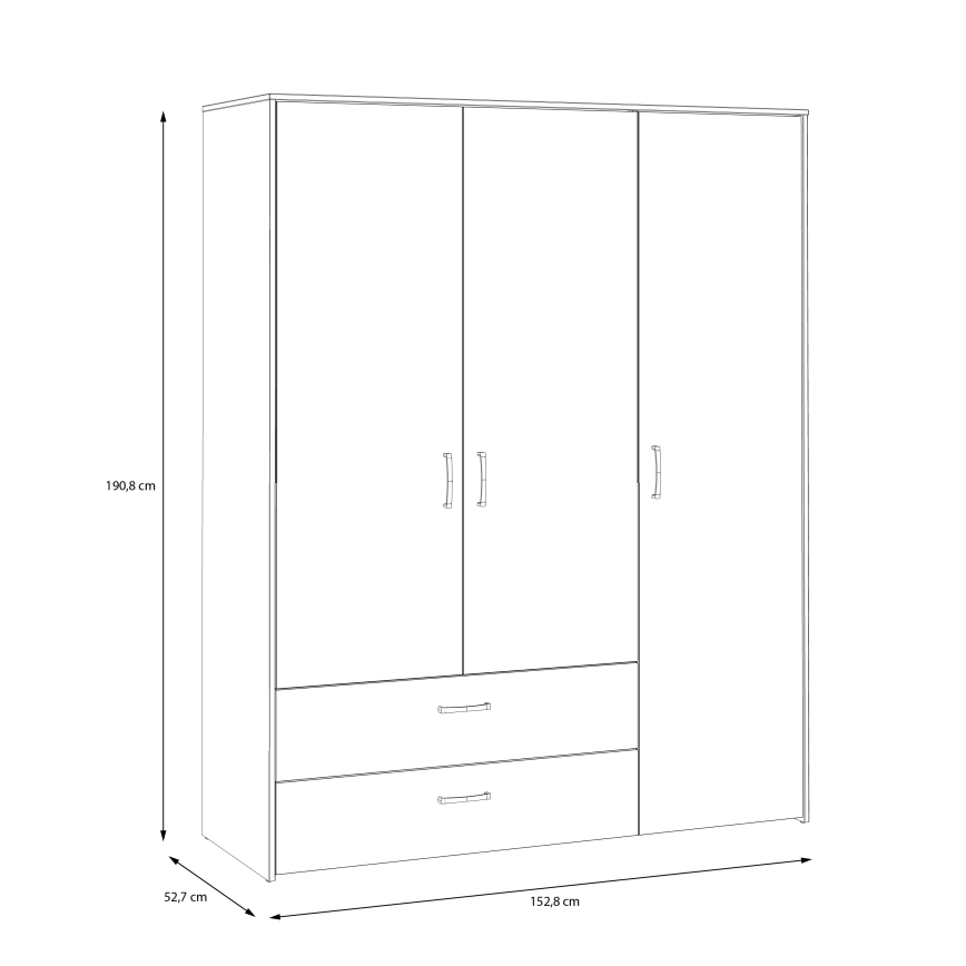 Armario ropero URO 152x190 cm roble artisan/blanco