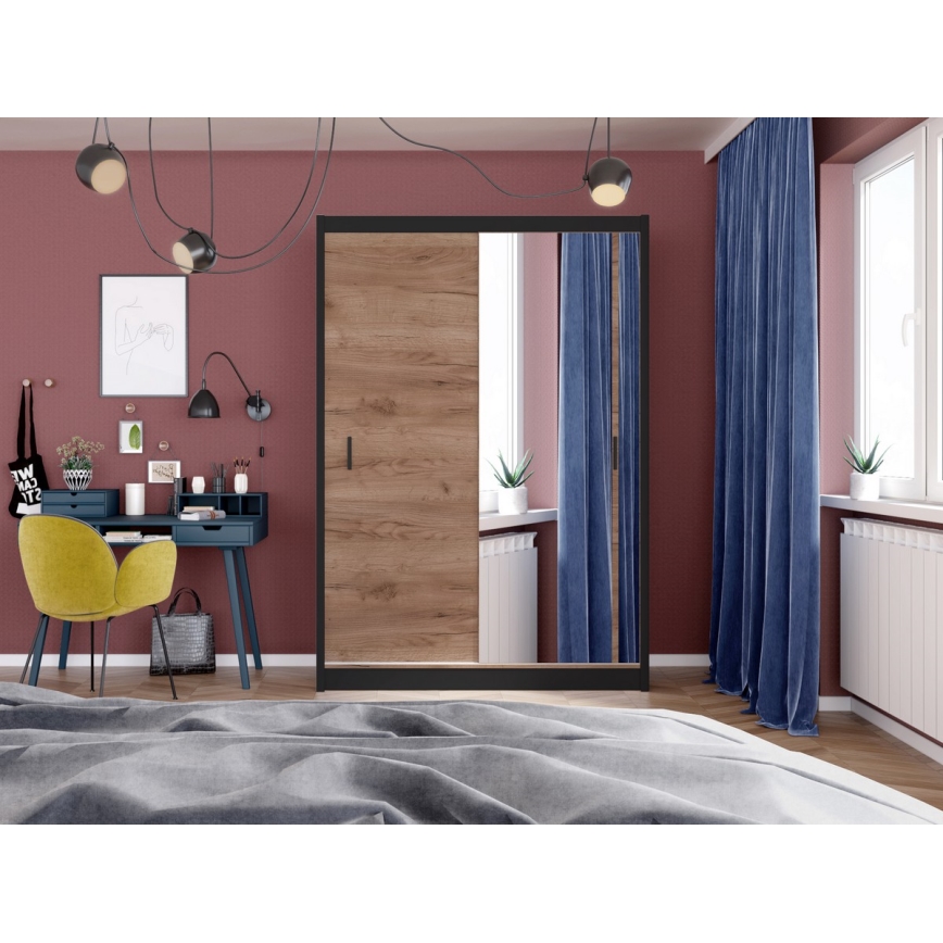 Armario con espejo SABRINA 150x215 cm roble craft