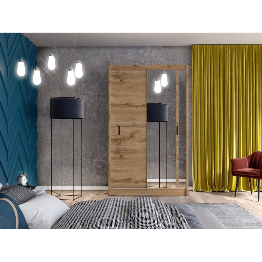 Armario con espejo SABRINA 150x215 cm roble woltan