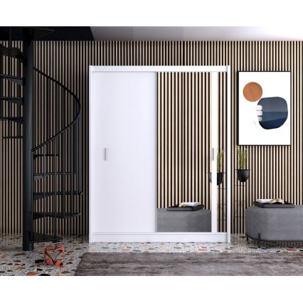 Armario con espejo SABRINA 180x215 cm blanco