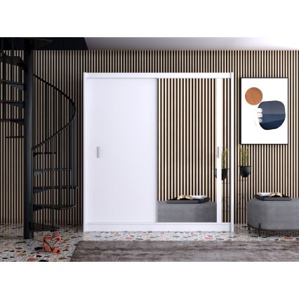 Armario con espejo SABRINA 203x215 cm blanco