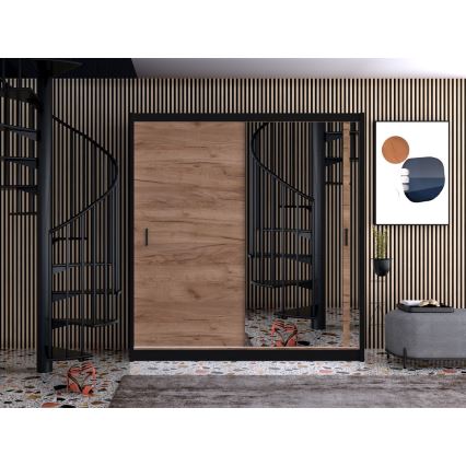 Armario con espejo SABRINA 203x215 cm roble craft