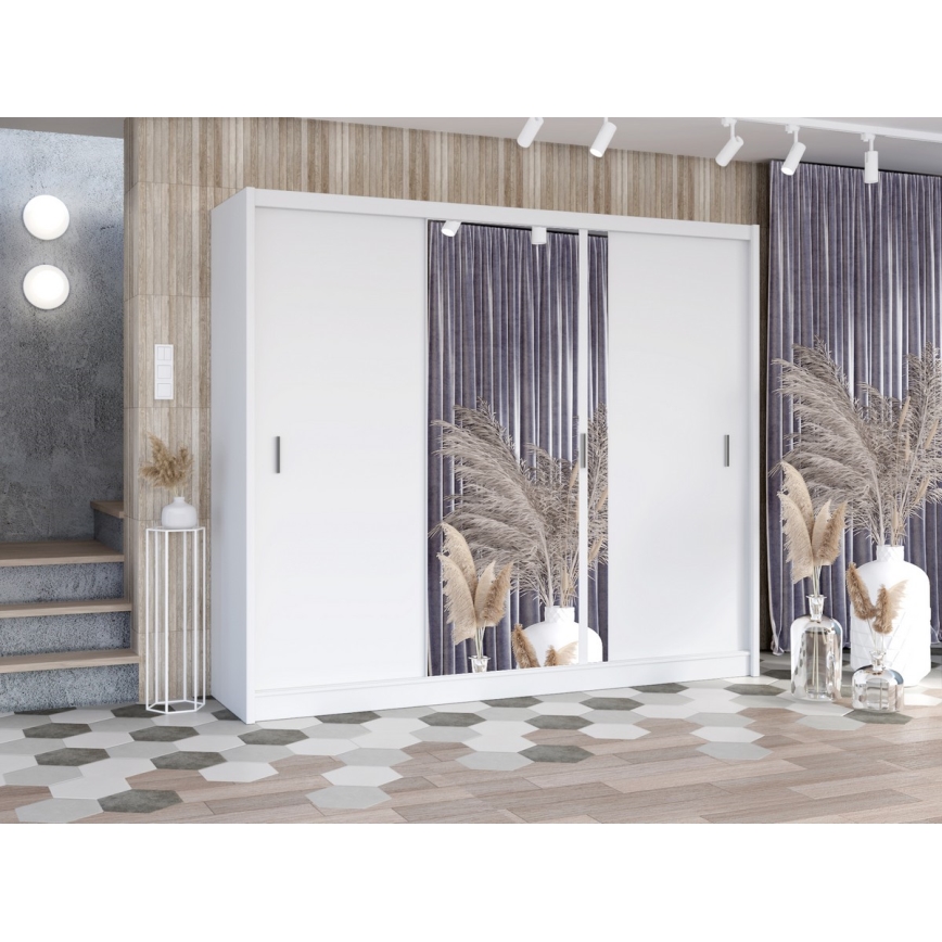Armario con espejo SABRINA 250x215 cm blanco