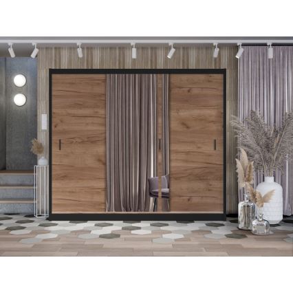 Armario con espejo SABRINA 250x215 cm roble craft