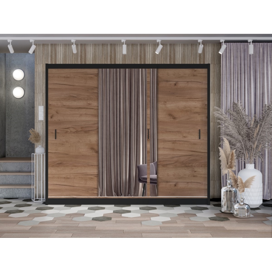 Armario con espejo SABRINA 250x215 cm roble craft