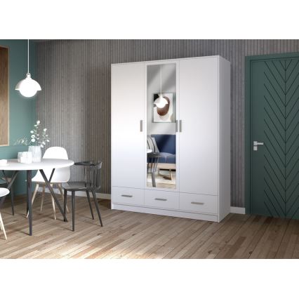 Armario con espejo SANNA 150x215 cm blanco