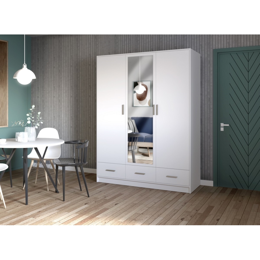 Armario con espejo SANNA 150x215 cm blanco