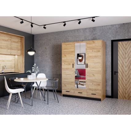 Armario con espejo SANNA 150x215 cm roble craft
