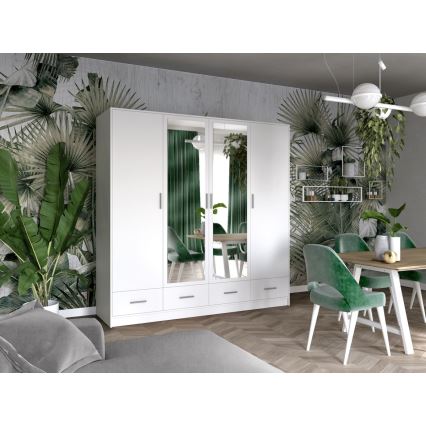 Armario con espejo SANNA 200x215 cm blanco