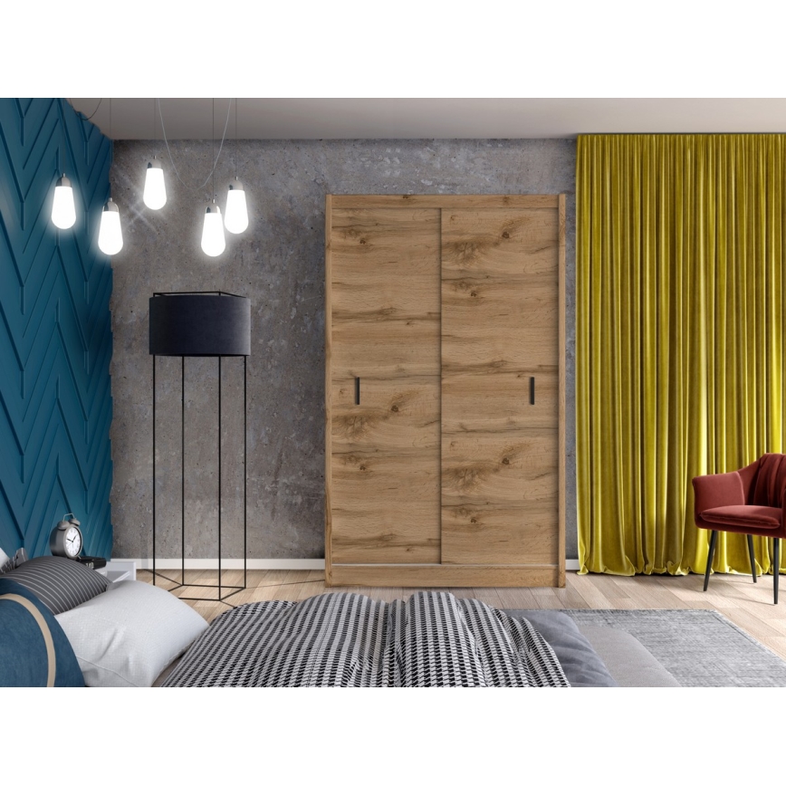 Armario con puertas correderas SAPHIRA 150x215 cm roble wotan