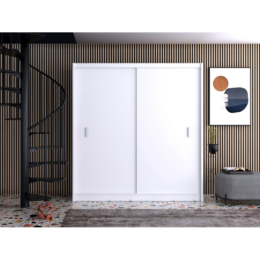 Armario con puertas correderas SAPHIRA 203x215 cm blanco