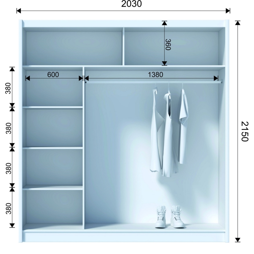 Armario con puertas correderas SAPHIRA 203x215 cm roble wotan