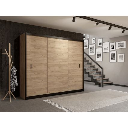 Armario con puertas correderas SAPHIRA 250x215 cm roble craft