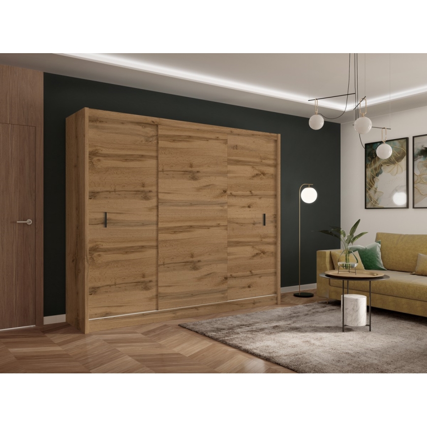 Armario con puertas correderas SAPHIRA 250x215 cm roble wotan