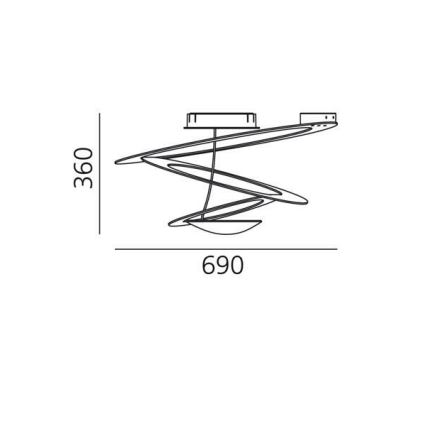 Artemide 1255120A - Plafón LED regulable PIRCE LED/44W/230V 3000K dorado