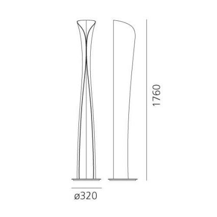 Artemide 1361010A - Lámpara LED de pie CADMO LED/44W/230V + 1xGU10/10W/230V negro
