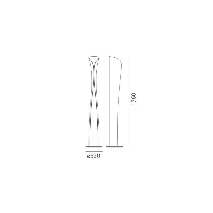 Artemide 1361010A - Lámpara LED de pie CADMO LED/44W/230V + 1xGU10/10W/230V negro