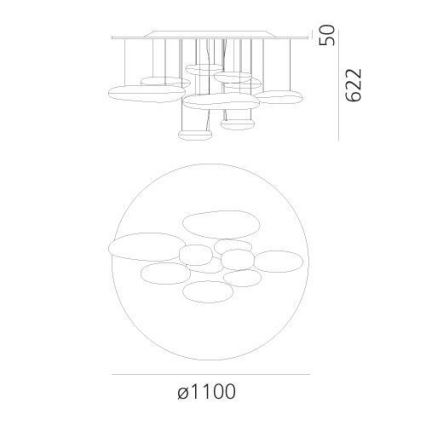 Artemide 1366110A - Lámpara de techo LED regulable MERCURY LED/58W/230V 3000K