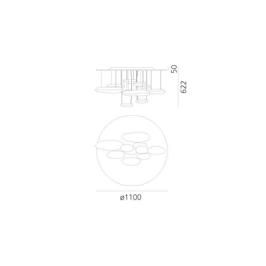 Artemide 1366110A - Lámpara de techo LED regulable MERCURY LED/58W/230V 3000K