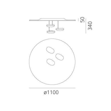 Artemide 1474110A - Plafón LED regulable DROPLET LED/87W/230V 3000K
