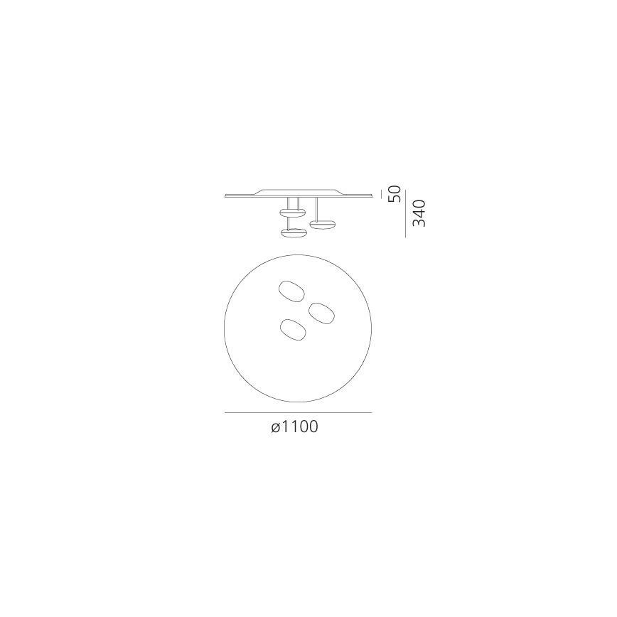 Artemide 1474110A - Plafón LED regulable DROPLET LED/87W/230V 3000K