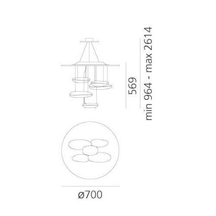 Artemide 1477110A - Lámpara de araña LED regulable MERCURY LED/29W/230V 3000K