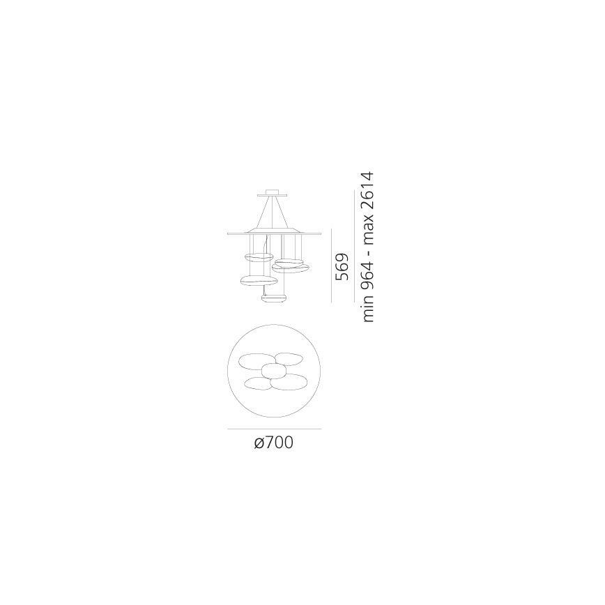 Artemide 1477110A - Lámpara de araña LED regulable MERCURY LED/29W/230V 3000K