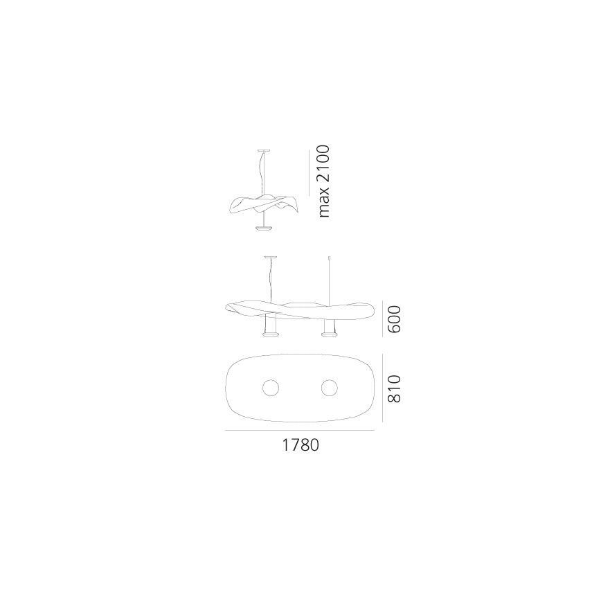 Artemide 1513010A - Lámpara colgante COSMIC ANGEL 2xR7s/11W/230V cromo brillante