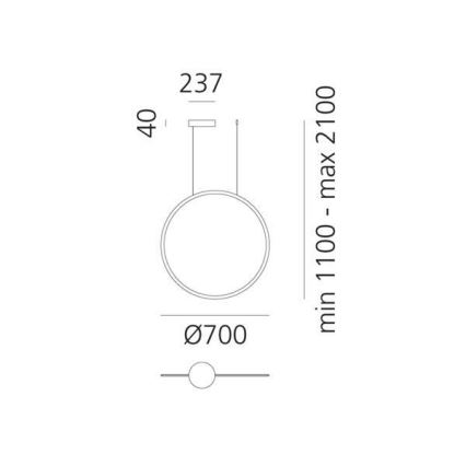 Artemide 1992030APP - Lámpara de araña LED regulable DISCOVERY LED/40W/230V 3000K negro