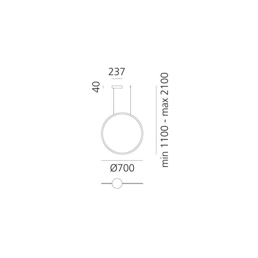 Artemide 1992030APP - Lámpara de araña LED regulable DISCOVERY LED/40W/230V 3000K negro