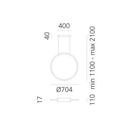 Artemide 1992210APP - Lámpara de araña LED regulable DISCOVERY LED/50W/230V 2700-6500K antracita